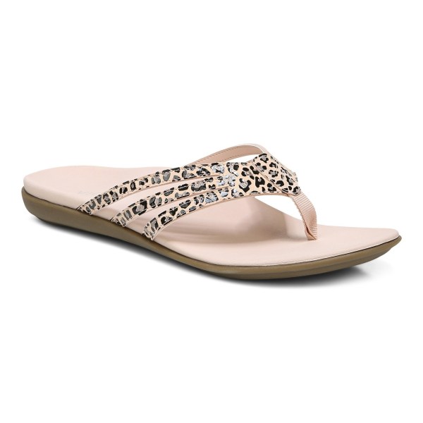 Vionic Sandals Ireland - Alta Toe Post Sandal Rose Leopard - Womens Shoes Online | MNCGL-6152